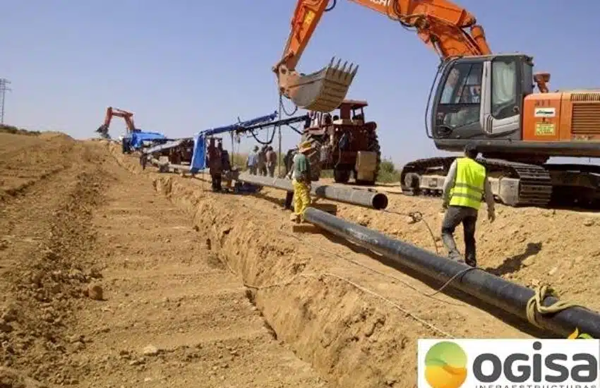 Instalacion de tuberias de un gasoducto
